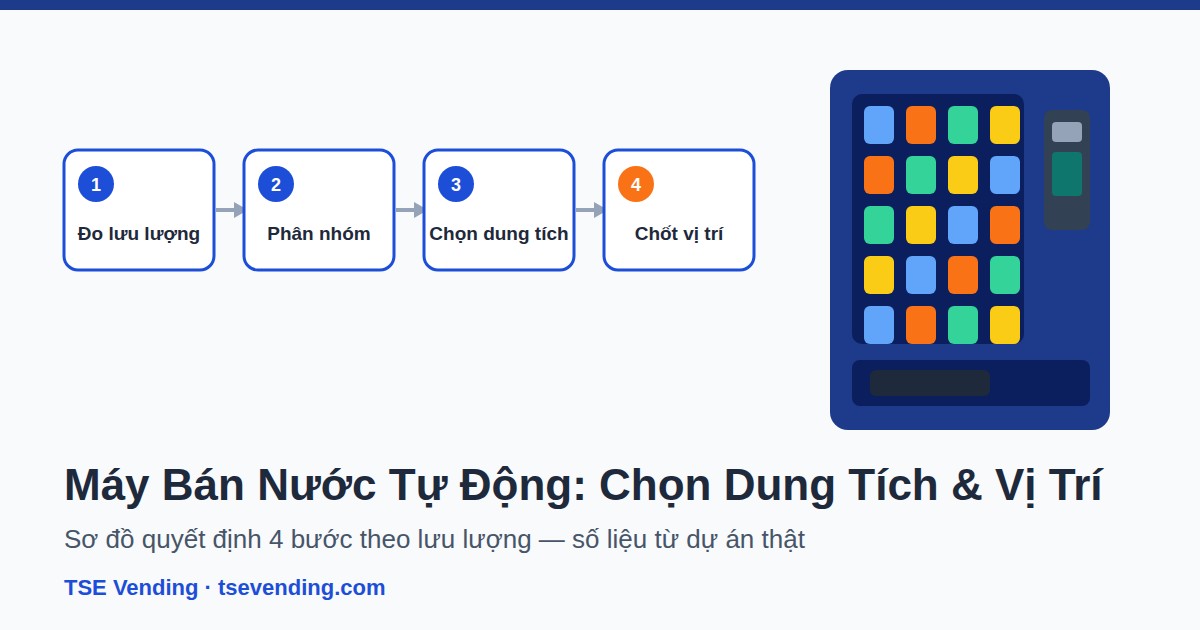 Máy bán nước tự động đặt tại hành lang đông người qua lại
