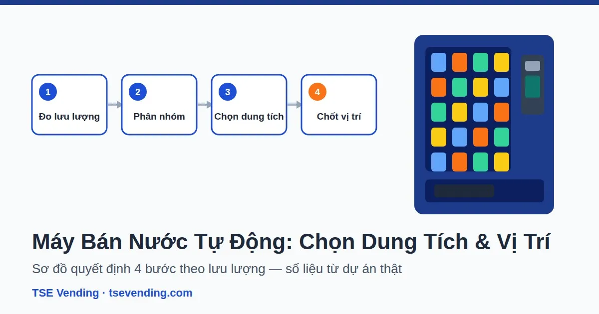 Máy bán nước tự động đặt tại hành lang đông người qua lại