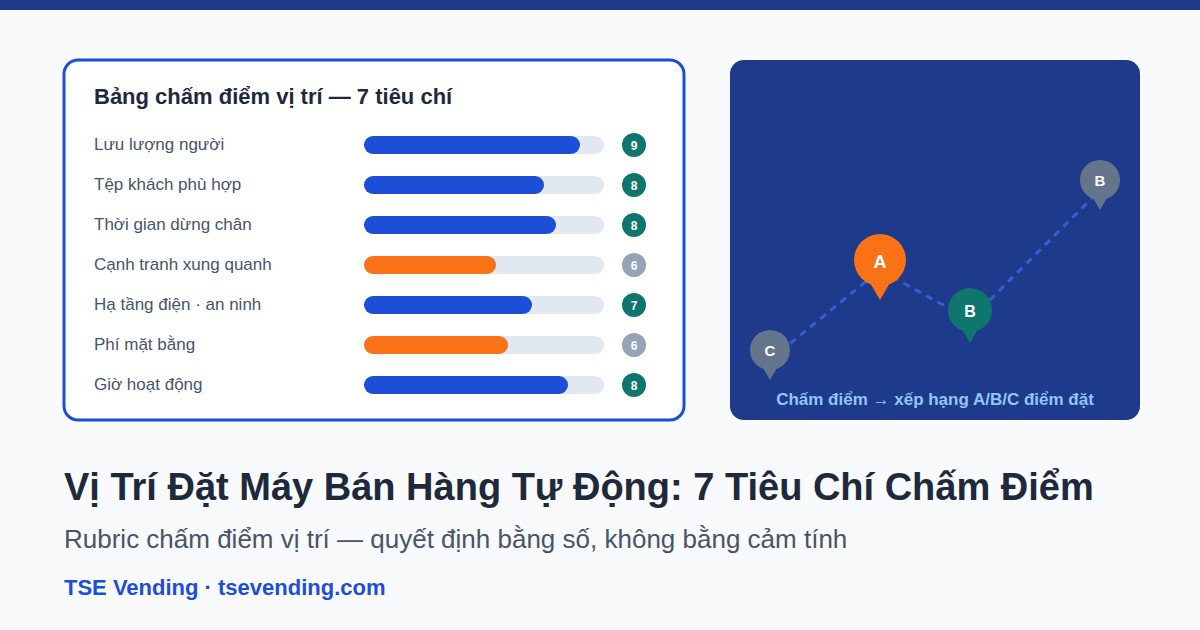 Bảng chấm điểm 7 tiêu chí chọn vị trí đặt máy bán hàng tự động